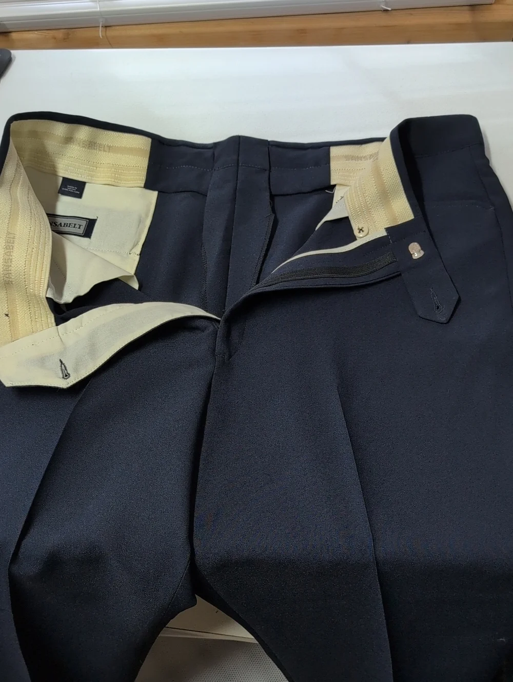 Lot Of 5 Sansabelt (38/29) Classic Dress Pants -2-Navy, khaki, Brown,Grey..(97)
